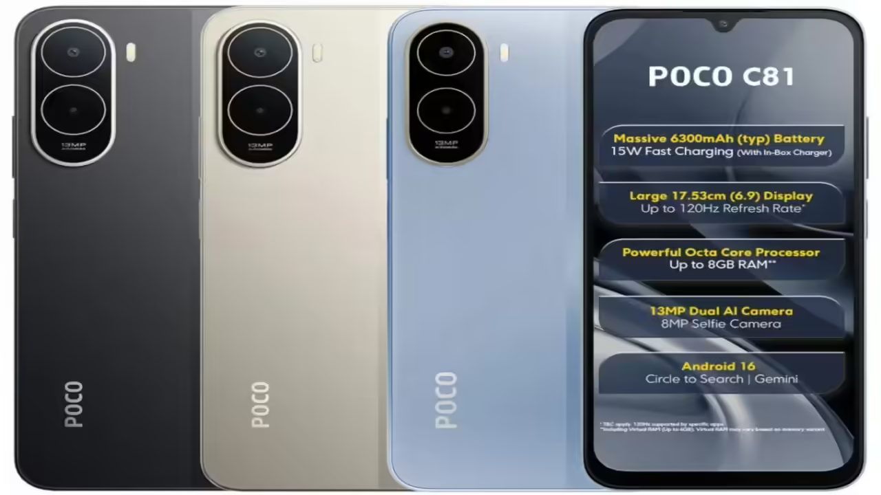 Xiaomi Poco C81 Full Details Massive 6.9 120Hz Display, 6300mAh Battery & Budget